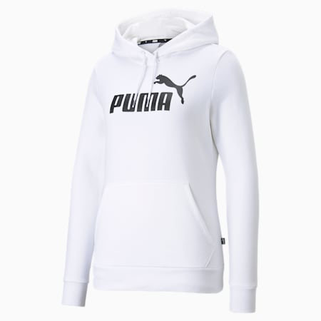 Damska bluza z kapturem Essentials Logo, Puma White, small