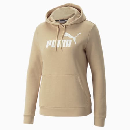 Hoodie polaire à logo Essentials Femme, Light Sand, small-DFA