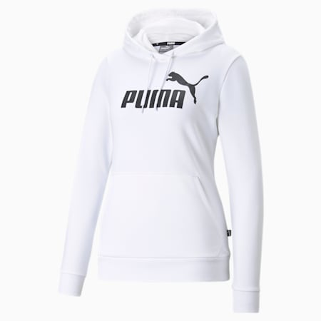 Essentials Logo Women's Hoodie, Puma White, small-AUS