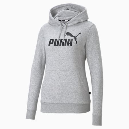 Essentials Logo Hoodie Women, Light Gray Heather, small