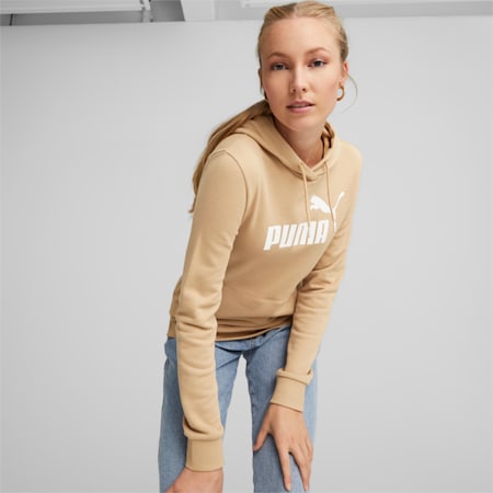Felpa con cappuccio Essentials Big Logo da donna, Dusty Tan, small