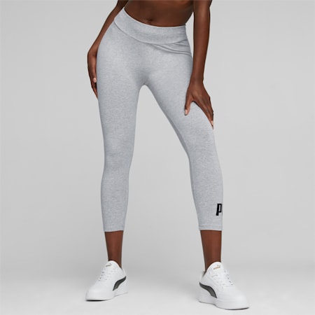 Essentials Logo Damen 3/4-Leggings, Light Gray Heather, small