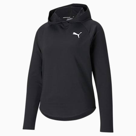 Active Knitted Relaxed Fit Women's Hoodie, Puma Black, small-IND