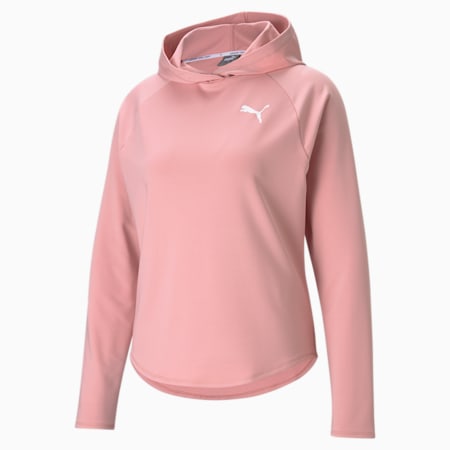 Active Knitted Relaxed Fit Women's Hoodie, Bridal Rose, small-IND
