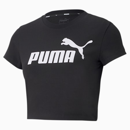 חולצת טי לנשים Essentials Slim Logo, Puma Black, small-DFA