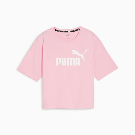 Damski krótki T-shirt Essentials z logo, Pink Lilac, small