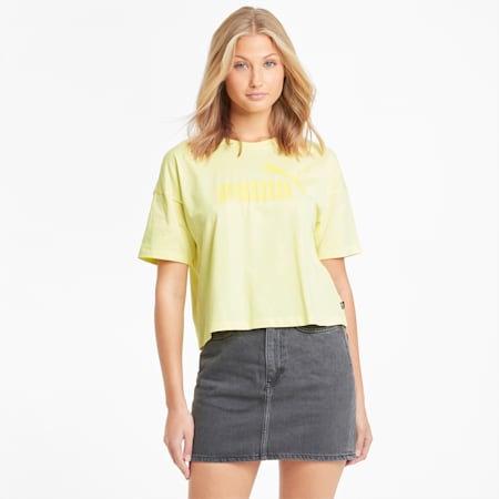 Essentials Logo Cropped Women's Tee, Yellow Pear, small