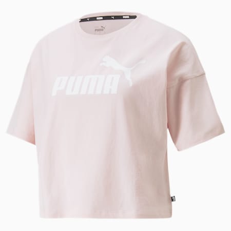 Essentials Logo Cropped Women's Tee, Chalk Pink, small-GBR