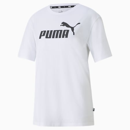 Essentials Logo Boyfriend Women's Tee, Puma White, small-AUS