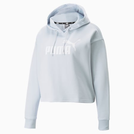 Essentials Cropped Logo Women's Hoodie, Arctic Ice, small-GBR