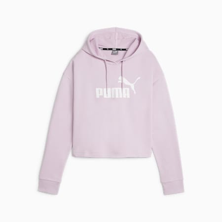 Essentials Logo Cropped Women's Hoodie, Grape Mist, small