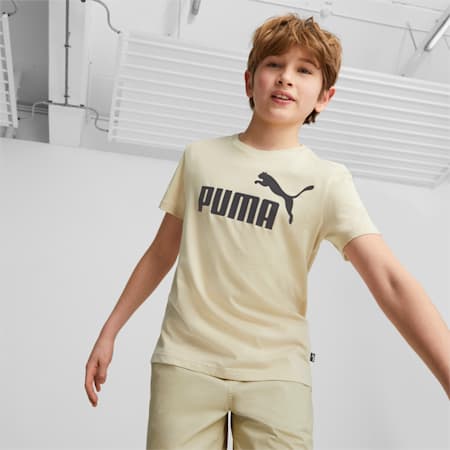 Essentials T-shirt met logo jongeren, Granola, small