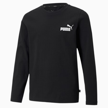 Essentials No. 1 Logo T-shirt met lange mouwen voor jongeren, Puma Black, small