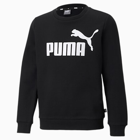 Felpa a girocollo Essentials con logo grande per ragazzi, Puma Black, small