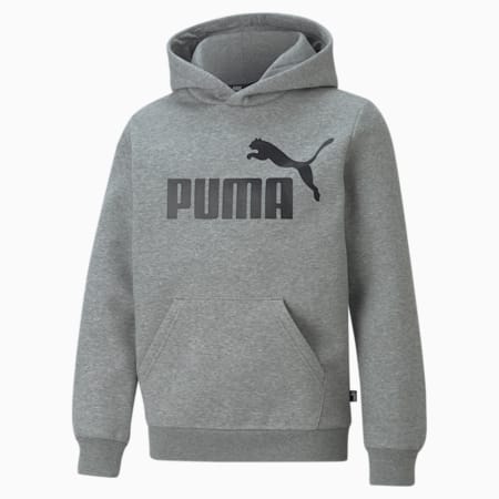 Essentials hoodie met groot logo jongeren, Medium Gray Heather, small