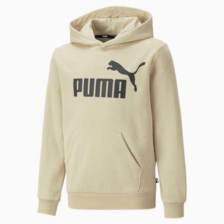 Essentials hoodie met groot logo jongeren, Granola, small