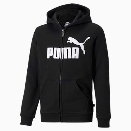 Essentials Big Logo Jugend Kapuzenjacke, Puma Black, small