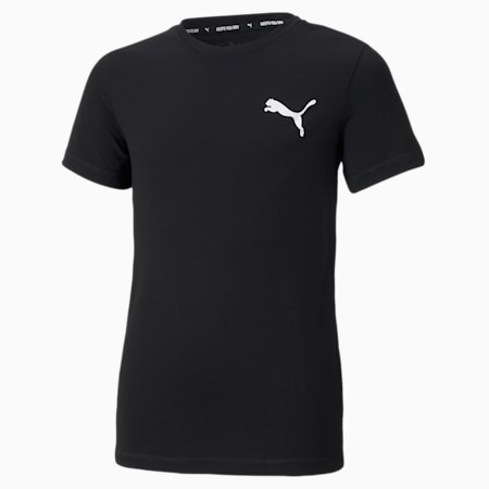Active T-shirt met klein logo voor jongeren, Puma Black, small