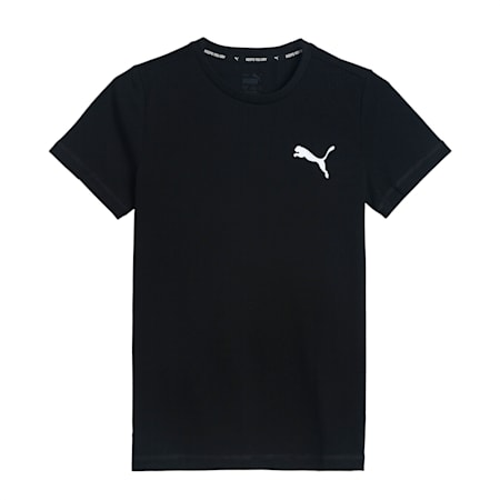 Active Small Logo Boy's T-Shirt, Puma Black, small-IND