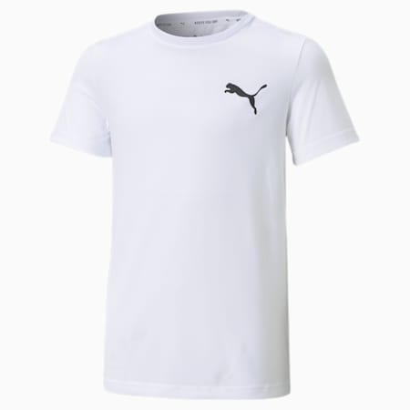Active T-shirt met klein logo voor jongeren, Puma White, small