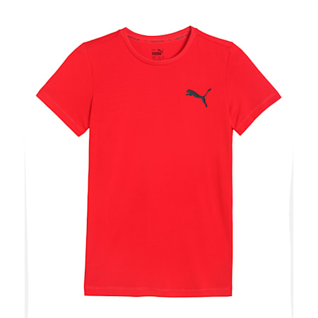 Active Small Logo Boy's T-shirt, High Risk Red, small-IND