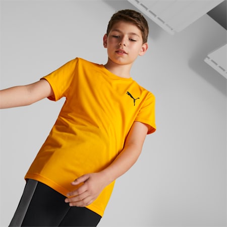 Active Small Logo Boy's T-shirt, Tangerine, small-IND