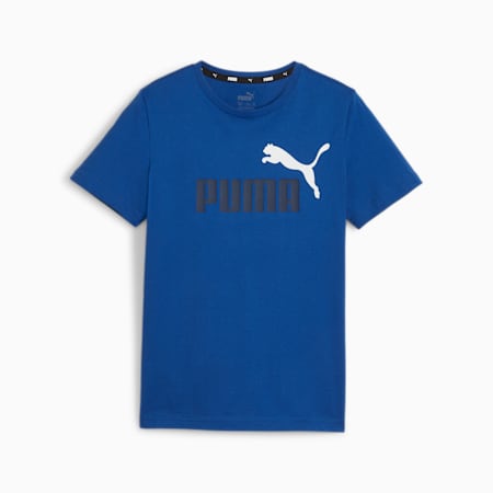 Essentials+ T-shirt met tweekleurig logo voor jongeren, Cobalt Glaze, small