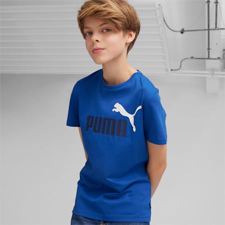 Essentials+ Two-Tone Logo Tee - Youth 8-16 years, Cobalt Glaze, small-AUS