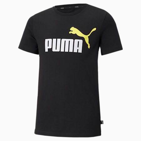 Essentials+ Two-Tone Logo Youth Tee, Puma Black, small-SEA