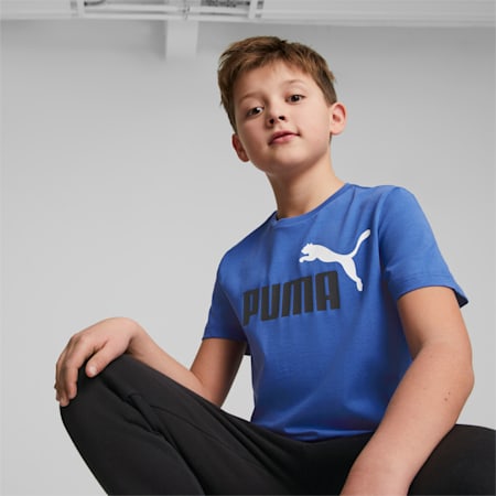 Essentials+ Two-Tone Logo Tee Youth, Royal Sapphire, small-PHL