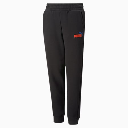Pantalones juveniles Essentials+ Two-Tone Logo, PUMA Black-warm earth, small