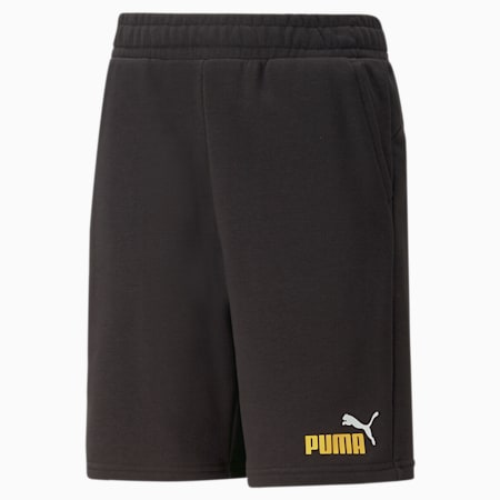 Essentials+ Two-Tone Youth Shorts, PUMA Black-mustard seed, small