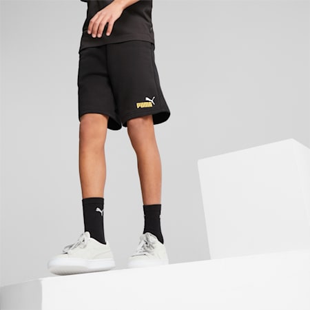Essentials+ Two-Tone Shorts Youth, PUMA Black-mustard seed, small