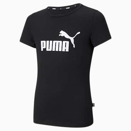 Essentials Logo Youth Tee, Puma Black, small-PHL