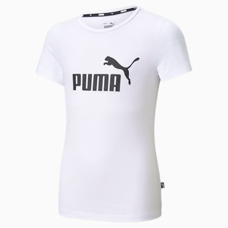 Essentials T-shirt met logo jongeren, Puma White, small