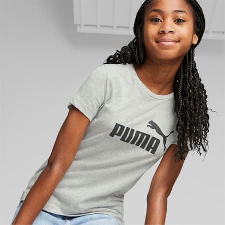 Essentials Logo Tee - Youth 8-16 years, Light Gray Heather, small-AUS