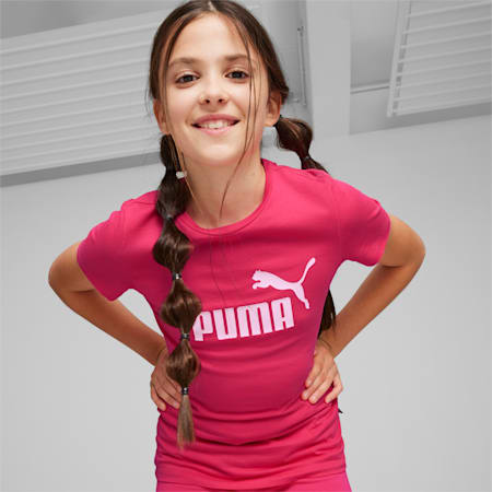 Essentials Jugend T-Shirt mit Logo, Garnet Rose, small