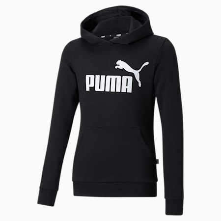 Essentials Logo Jugend Hoodie, Puma Black, small