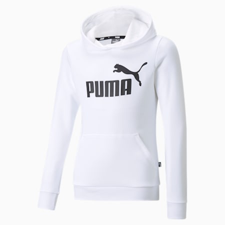Essentials Logo Youth Hoodie, Puma White, small