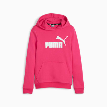 Essentials hoodie met logo jongeren, Garnet Rose, small