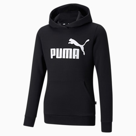 Młodzieżowa bluza z kapturem Essentials Logo, Puma Black, small