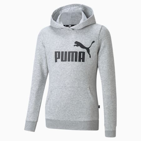 Essentials Logo Hoodie - Girls 8-16 years, Light Gray Heather, small-AUS