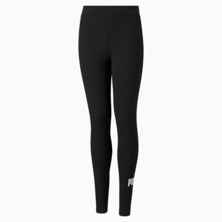 กางเกงเลกกิ้งเด็กโต Essentials Logo Leggings, Puma Black, small-THA