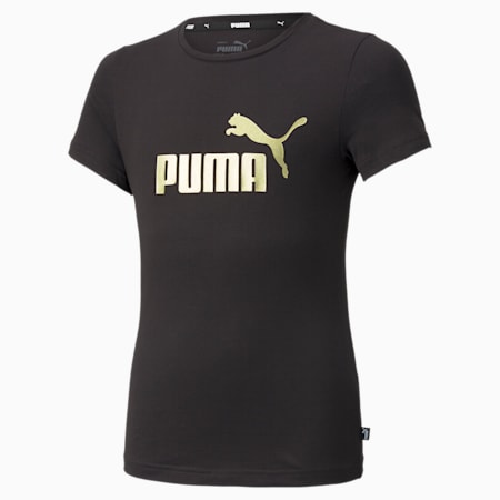 Essentials Logo Youth Tee, Puma Black-Silver, small-SEA