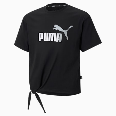 Essentials+ Jugend T-Shirt mit Logo, Puma Black, small