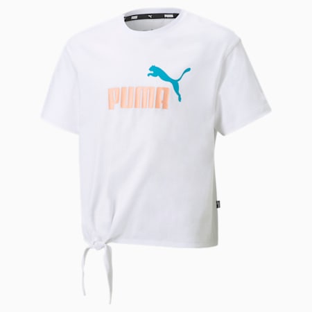 Essentials+ Logo Silhouette Youth Tee, Puma White, small-SEA
