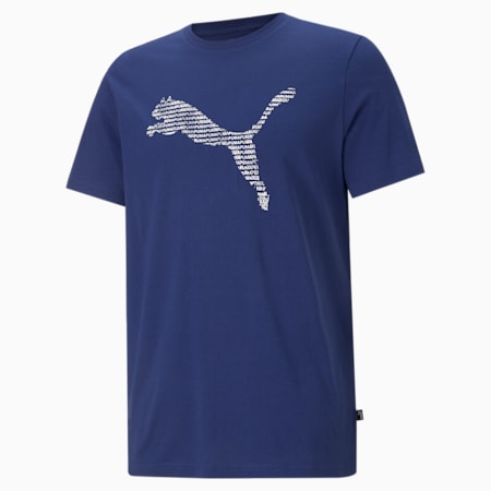 Cat Men's Tee, Elektro Blue, small-SEA