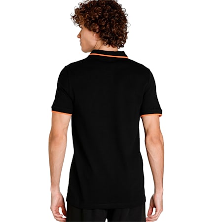 Collar Tipping Heather Slim Fit Men's Polo, Puma Black, small-IND
