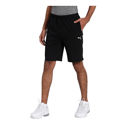 Zippered Slim Fit Woven Men's Jersey Shorts, Puma Black, small-IND
