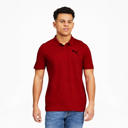 Essentials Men's Heather Polo, High Risk Red Heather, small